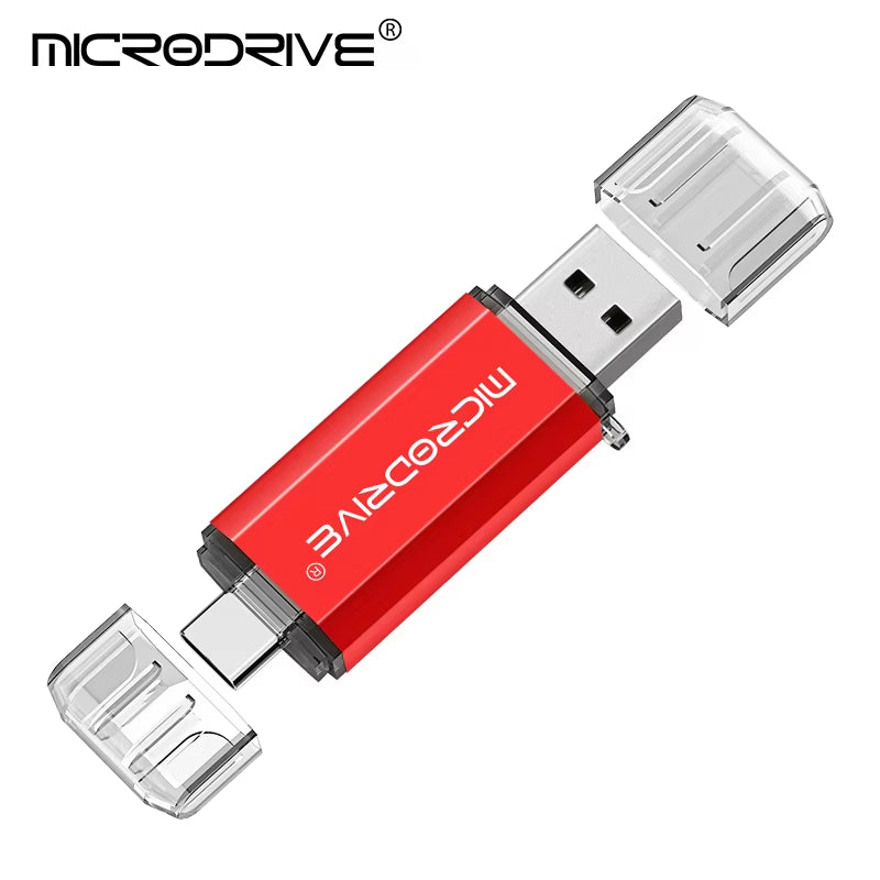 Type-C USB Flash Drive OTG 2-in-1 USB 2.0 and Micro USB Pen Drive, Available in 128GB, 64GB, 32GB, 16GB, 8GB, and 4GB Capacities