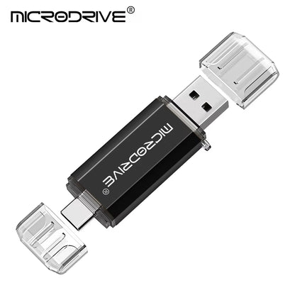 Type-C USB Flash Drive OTG 2-in-1 USB 2.0 and Micro USB Pen Drive, Available in 128GB, 64GB, 32GB, 16GB, 8GB, and 4GB Capacities