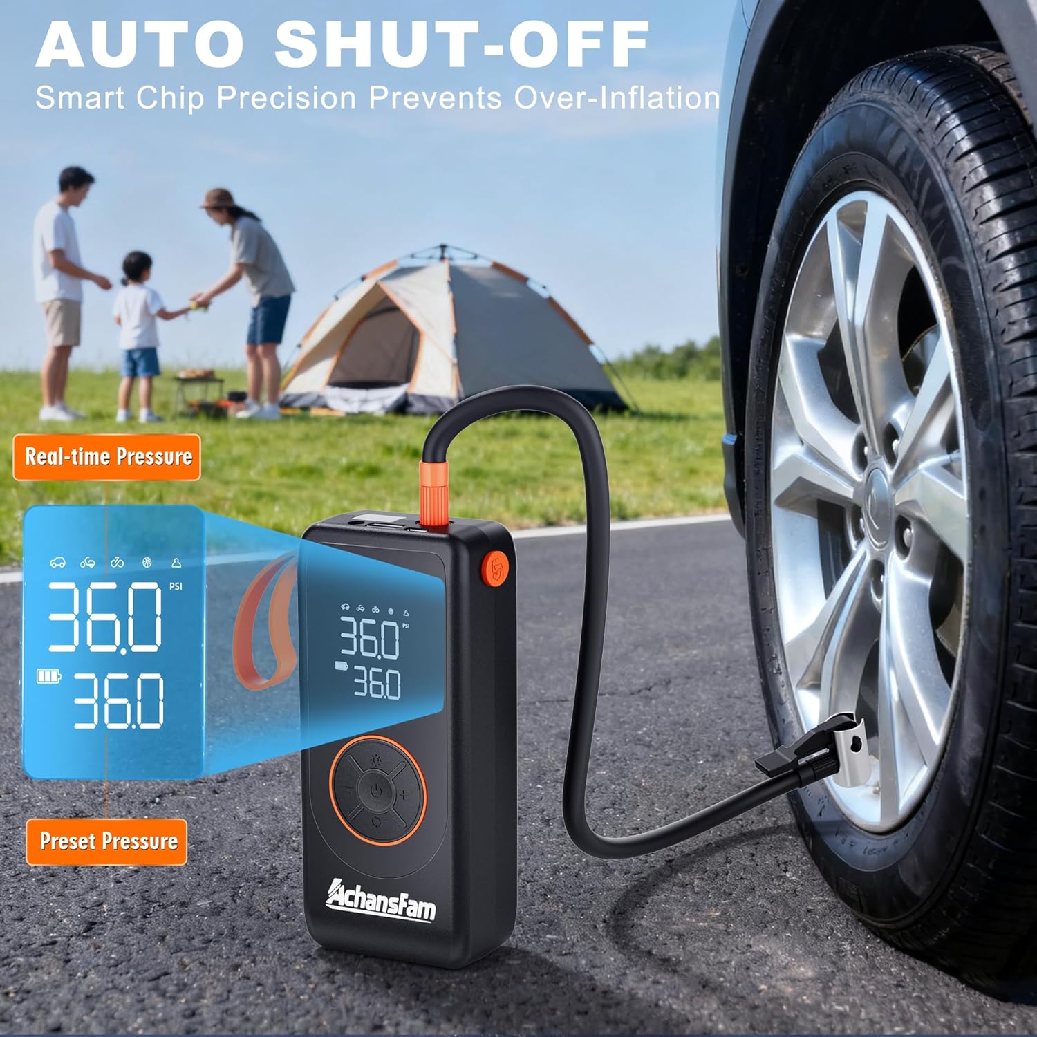Portable Air Compressor, 48S Fast Inflation, Cordless with Dual Power Supply, 150 PSI Tire Pump with Digital Gauge, Long Runtime & Storage Case for Car, Truck, Bike, Ball