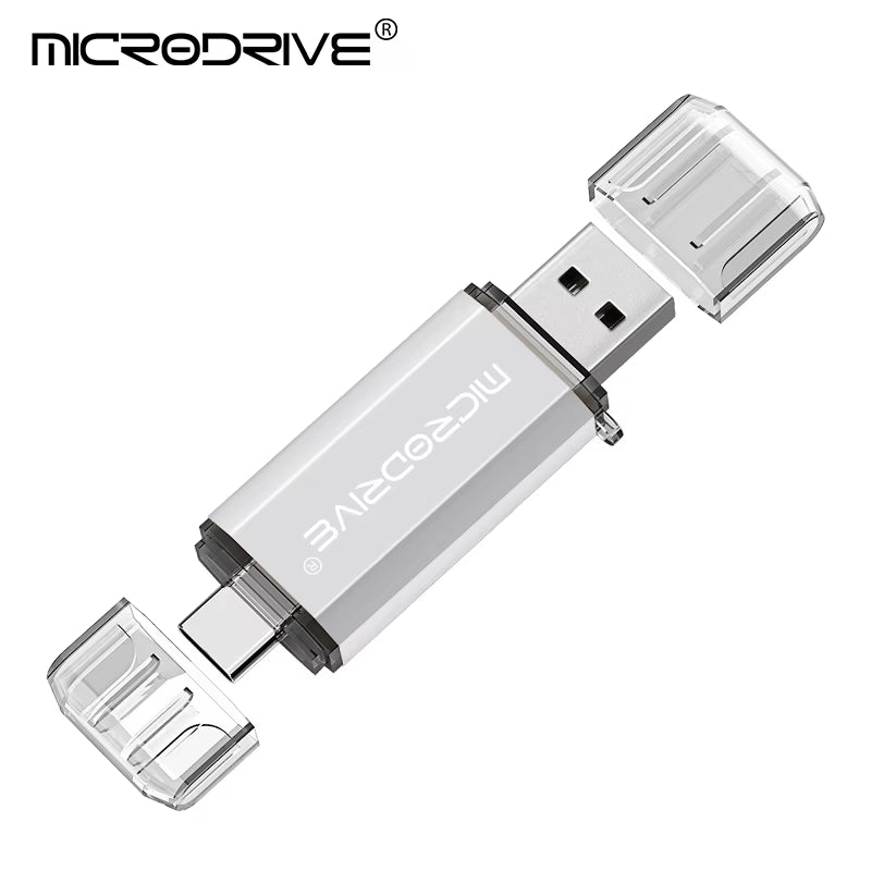 Type-C USB Flash Drive OTG 2-in-1 USB 2.0 and Micro USB Pen Drive, Available in 128GB, 64GB, 32GB, 16GB, 8GB, and 4GB Capacities