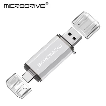 Type-C USB Flash Drive OTG 2-in-1 USB 2.0 and Micro USB Pen Drive, Available in 128GB, 64GB, 32GB, 16GB, 8GB, and 4GB Capacities