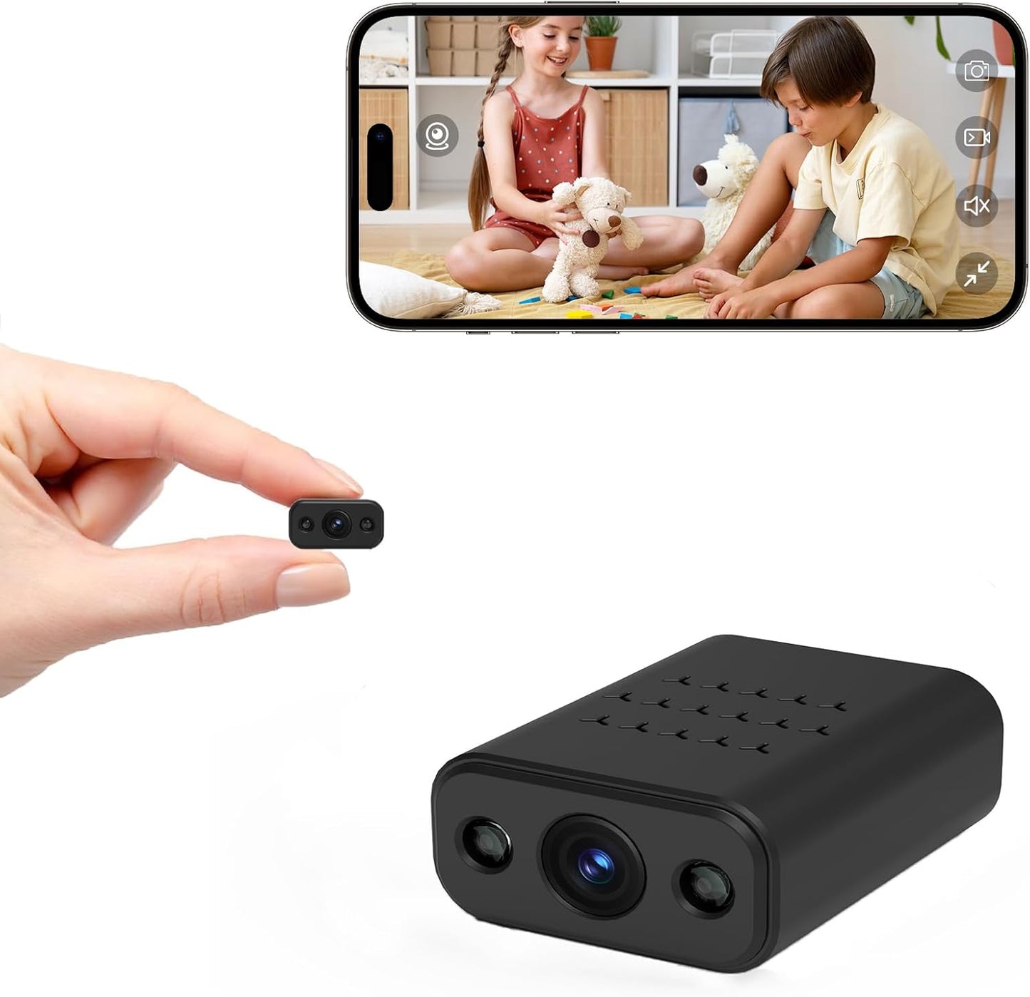 Mini Wireless Wifi Security Camera, 4K Nanny Cam with Night Vision, Remote Viewing for Security with Ios,Android Phone