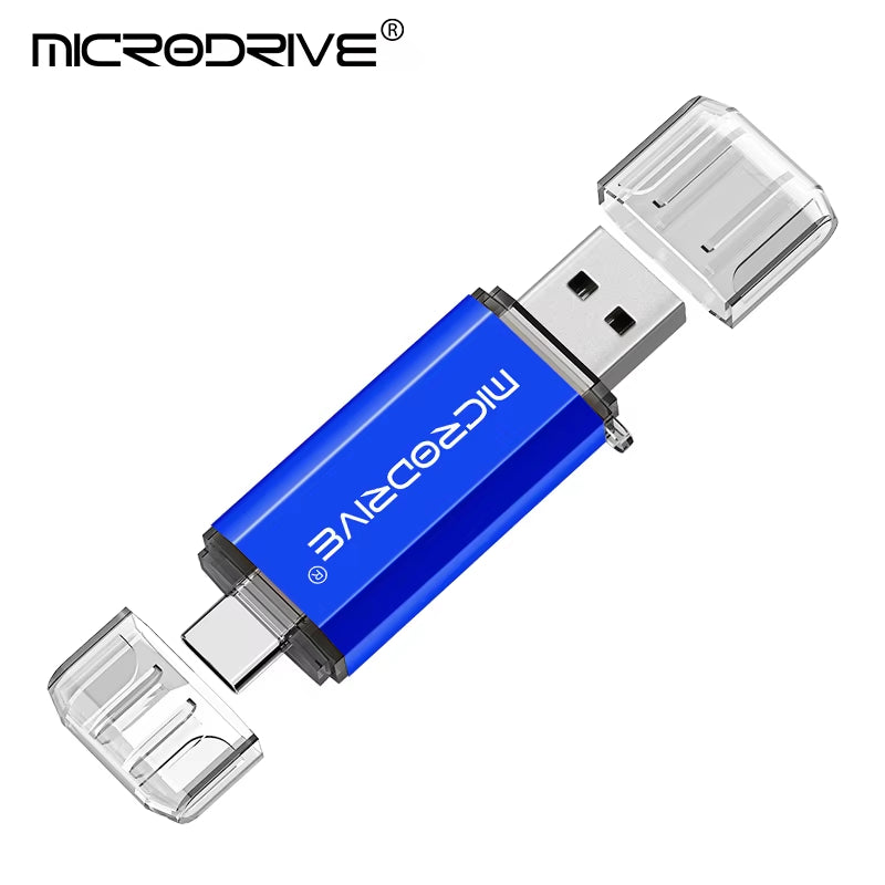 Type-C USB Flash Drive OTG 2-in-1 USB 2.0 and Micro USB Pen Drive, Available in 128GB, 64GB, 32GB, 16GB, 8GB, and 4GB Capacities