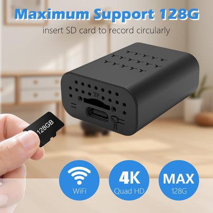 Mini Wireless Wifi Security Camera, 4K Nanny Cam with Night Vision, Remote Viewing for Security with Ios,Android Phone