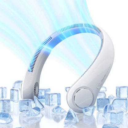 Portable Neck Fan, Rechargeable Wearable Fan, Hands-Free Stadium Fan, Quiet 25Db, 5 Speeds, 16H Battery Life, Essential for Indoor/Outdoor, Gift for Women, Men - White