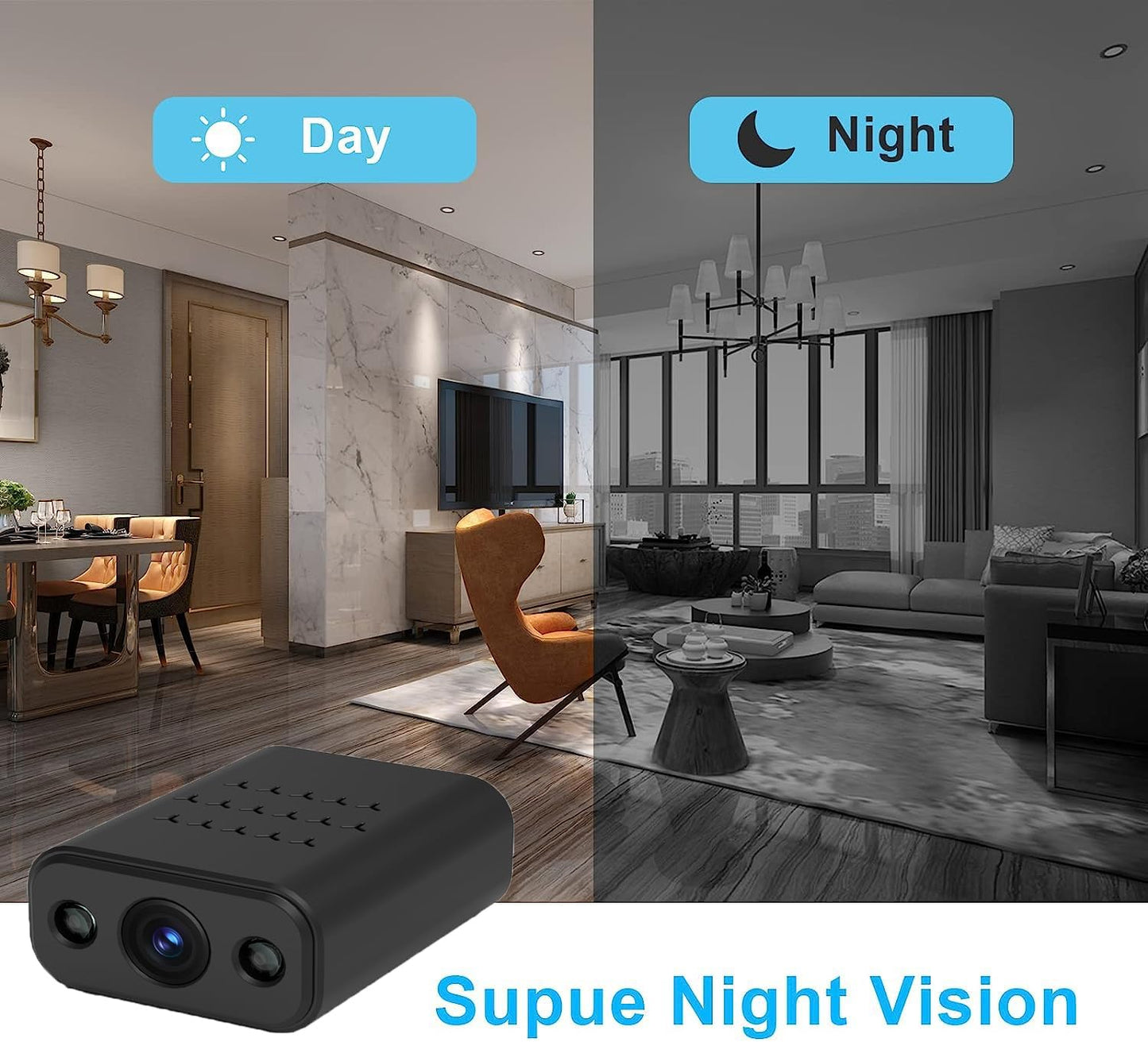 Mini Wireless Wifi Security Camera, 4K Nanny Cam with Night Vision, Remote Viewing for Security with Ios,Android Phone